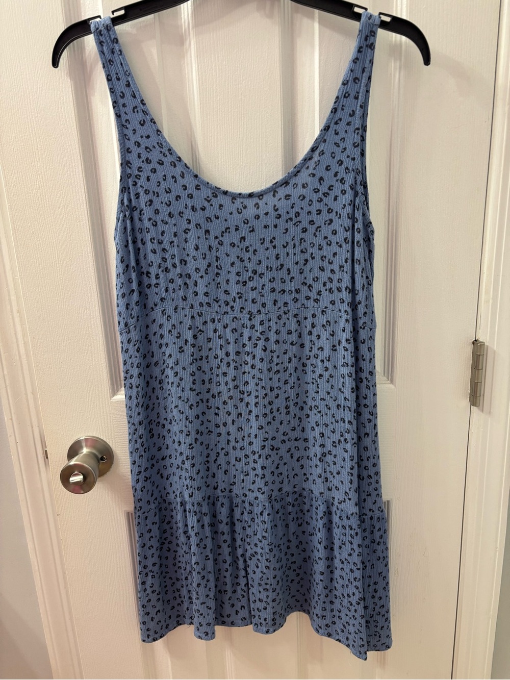 Pink Rose Blue Leopard Print Casual Women’s Dress